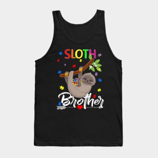 Sloth Autism Awareness Cute Sloth Puzzle Piece Brother Tank Top